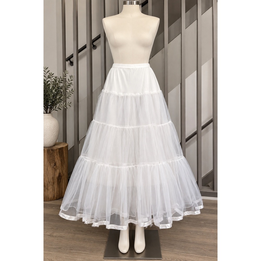 Grace Karin White Tiered Tulle Maxi Skirt Balletcore Large